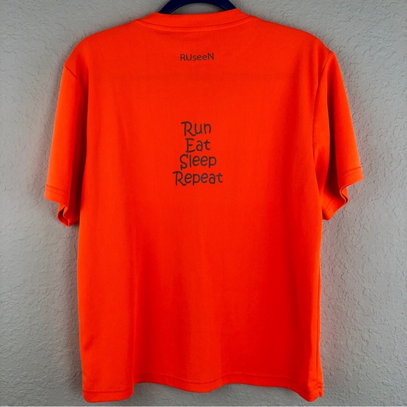 RUSeen Orange Reflective Running T Shirt - Picture 4 of 6